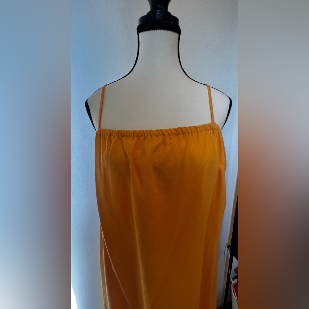 Linen Spaghetti Strap Dress
